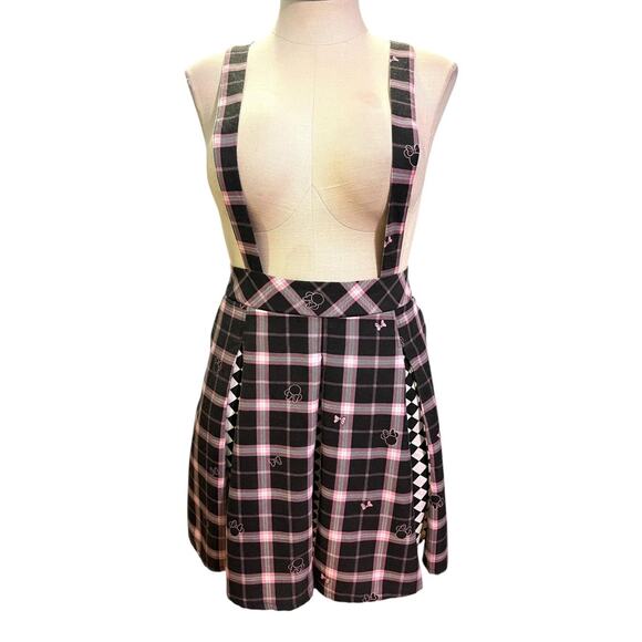 Torrid Plus Size 4 Disney Pink Plaid Minnie Mouse Pleated Punk Schoolgirl Skirt - Picture 2 of 4